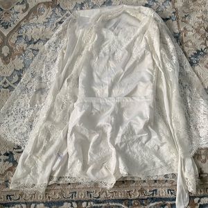 Wedding pj set. Shorts, top, and robe included. Size XS